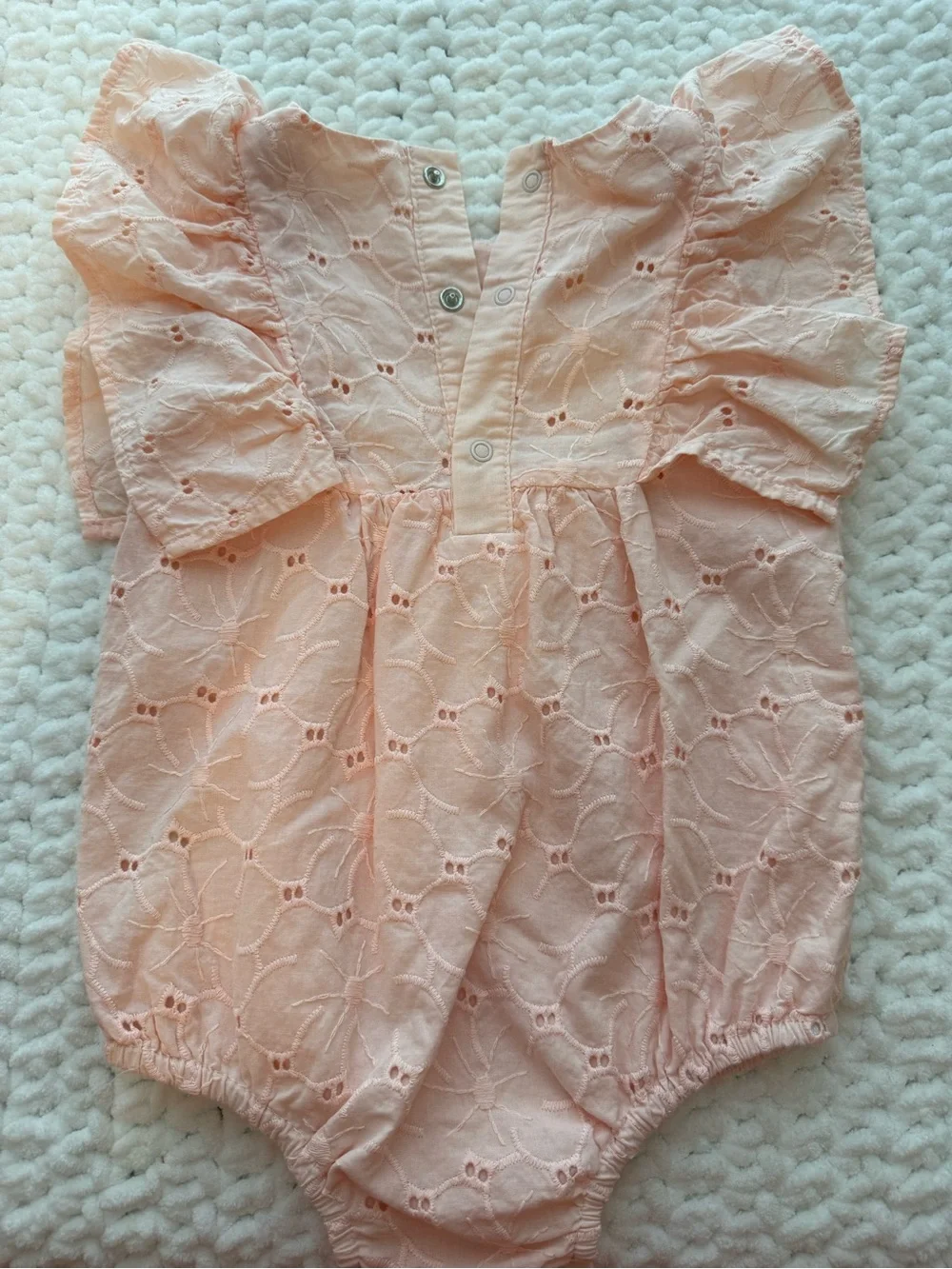 Carter's Peach Eyelet Ruffle One-Piece Bodysuit